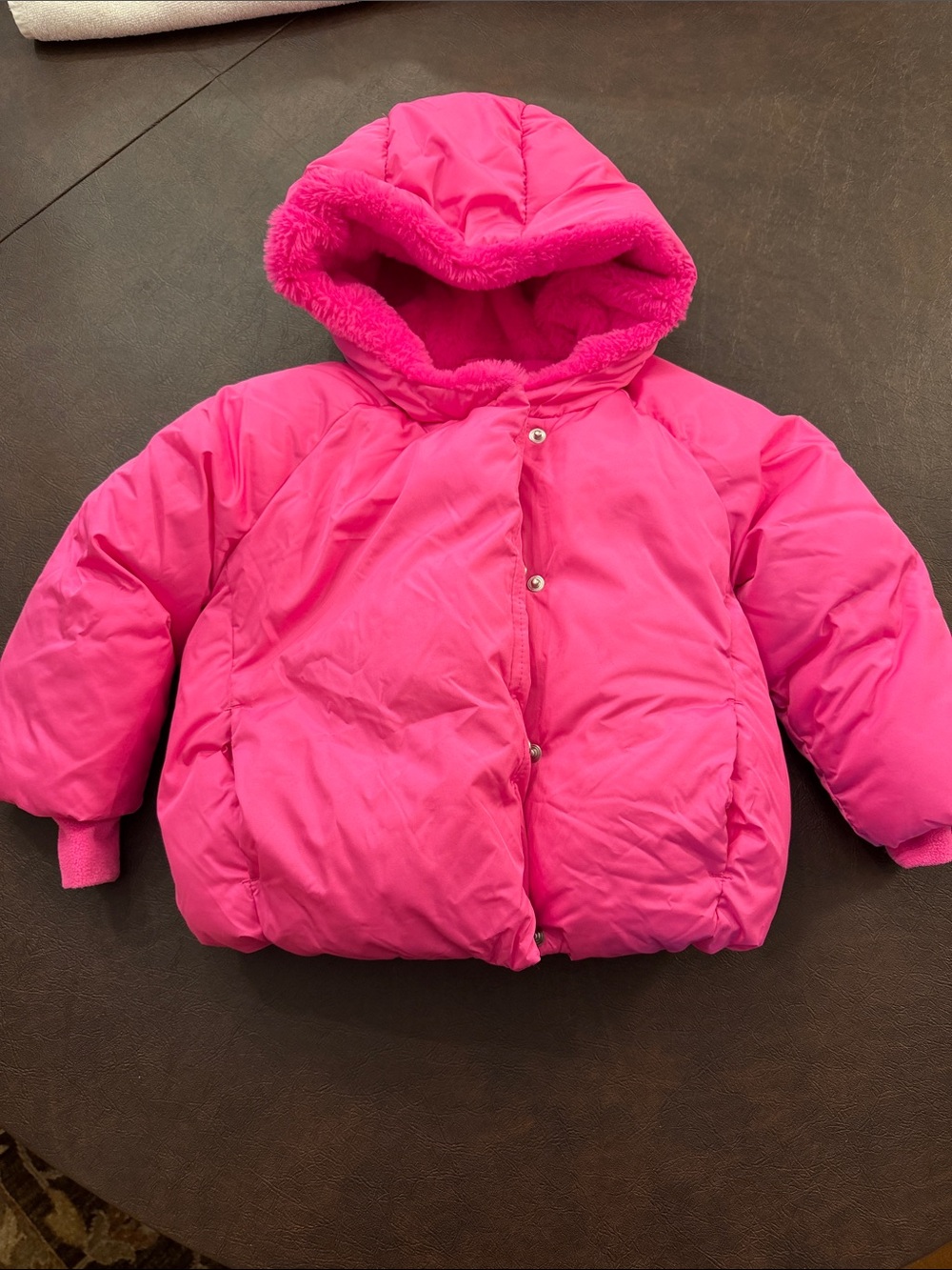 Gap Toddle Bright Hot Pink Hooded Puffer Jacket